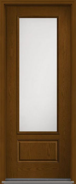 WDMA 34x96 Door (2ft10in by 8ft) Exterior Oak Satin Etch 8ft 3/4 Lite 1 Panel Fiberglass Single Door 1
