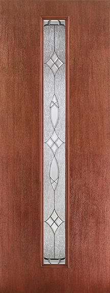 WDMA 34x96 Door (2ft10in by 8ft) Exterior Mahogany Fiberglass Door 8ft Linea Centered Blackstone 1