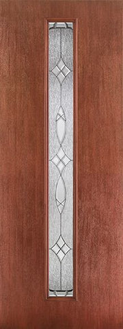 WDMA 34x96 Door (2ft10in by 8ft) Exterior Mahogany Fiberglass Door 8ft Linea Centered Blackstone 1