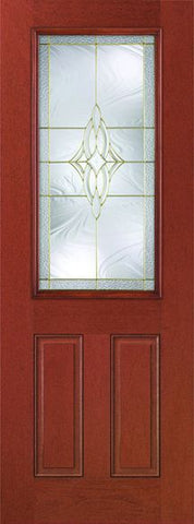 WDMA 34x96 Door (2ft10in by 8ft) Exterior Mahogany Fiberglass Impact Door 8ft 1/2 Lite Wellesley 1