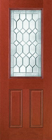 WDMA 34x96 Door (2ft10in by 8ft) Exterior Mahogany Fiberglass Impact Door 8ft 1/2 Lite Crystalline 1