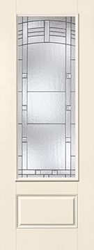 WDMA 34x96 Door (2ft10in by 8ft) Exterior Smooth Fiberglass Impact Door 8ft 3/4 Lite Maple Park 2