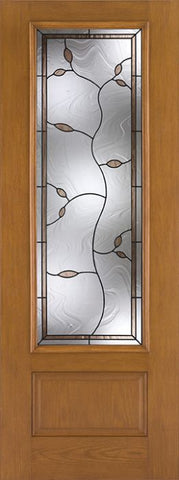 WDMA 34x96 Door (2ft10in by 8ft) Exterior Oak Fiberglass Impact Door 8ft 3/4 Lite Avonlea 2