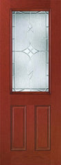 WDMA 34x96 Door (2ft10in by 8ft) Exterior Mahogany Fiberglass Impact Door 8ft 1/2 Lite Blackstone 1