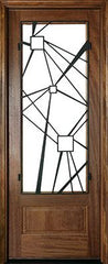 WDMA 36x108 Door (3ft by 9ft) Exterior Mahogany Wakefield Impact Single Door w Iron #1 1