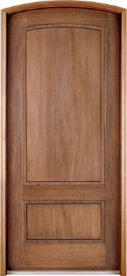 WDMA 36x108 Door (3ft by 9ft) Exterior Mahogany Trinity 2 Panel Impact Single Door/Arch Top 1