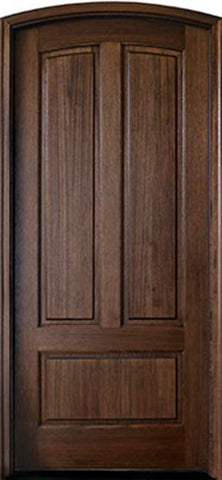 WDMA 36x108 Door (3ft by 9ft) Exterior Mahogany Trinity 3 Panel Impact Single Door/Arch Top 1-3/4 Thick 1