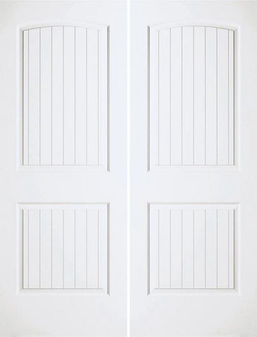 WDMA 36x80 Door (3ft by 6ft8in) Interior Swing Smooth 80in Santa Fe Solid Core Double Door|1-3/8in Thick 1