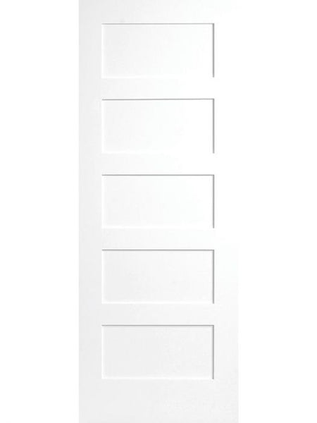 WDMA 36x80 Door (3ft by 6ft8in) Interior Barn Pine 80in Primed 5 Panel Shaker Single Door | 4107E 1