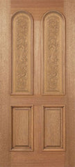 WDMA 36x80 Door (3ft by 6ft8in) Exterior Mahogany Legacy Single Door Carved Panel 1