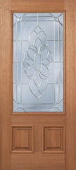 WDMA 36x80 Door (3ft by 6ft8in) Exterior Mahogany Celtic Cross Single Door w/ BO Glass 1