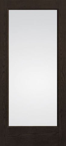WDMA 36x80 Door (3ft by 6ft8in) Exterior Oak 1 Lite 6ft8in Full Lite Flush-Glazed Fiberglass Single Door 1