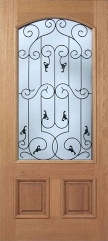 WDMA 36x80 Door (3ft by 6ft8in) Exterior Mahogany Naples Single Door w/ WM Glass 1