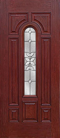 WDMA 36x80 Door (3ft by 6ft8in) Exterior Cherry Center Arch Lite Single Entry Door CD Glass 1