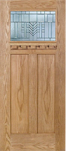 WDMA 36x80 Door (3ft by 6ft8in) Exterior Oak Pearce Single Door w/ C Glass 1