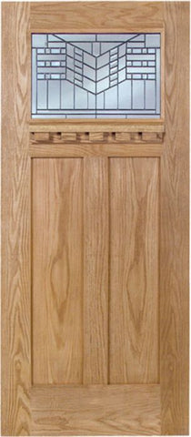 WDMA 36x80 Door (3ft by 6ft8in) Exterior Oak Pearce Single Door w/ E Glass 1