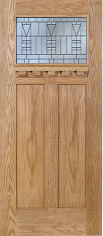 WDMA 36x80 Door (3ft by 6ft8in) Exterior Oak Pearce Single Door w/ B Glass 1