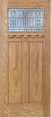 WDMA 36x80 Door (3ft by 6ft8in) Exterior Oak Pearce Single Door w/ B Glass 1