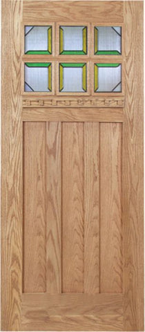 WDMA 36x80 Door (3ft by 6ft8in) Exterior Oak Randall Single Door w/ MO Glass 1