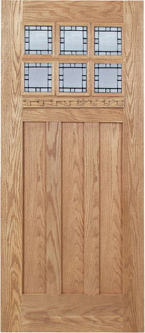 WDMA 36x80 Door (3ft by 6ft8in) Exterior Oak Randall Single Door w/ N Glass 1