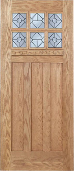 WDMA 36x80 Door (3ft by 6ft8in) Exterior Oak Randall Single Door w/ H Glass 1
