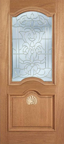WDMA 36x80 Door (3ft by 6ft8in) Exterior Mahogany Franklin Single Door w/ U Glass 1
