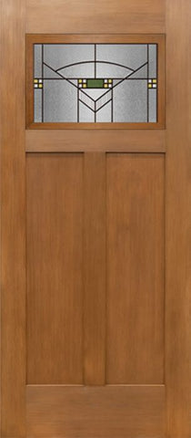 WDMA 36x80 Door (3ft by 6ft8in) Exterior Fir Craftsman Top Lite Single Entry Door GR Glass 1