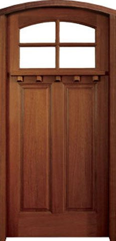 WDMA 36x80 Door (3ft by 6ft8in) Exterior Swing Mahogany Craftman Lakewood 4 Lite Single Door/Arch Top 1