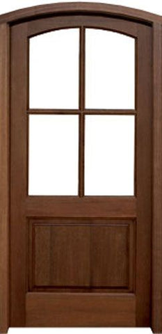 WDMA 36x80 Door (3ft by 6ft8in) Exterior Swing Mahogany Brentwood 4 Lite Single Door/Arch Top 1