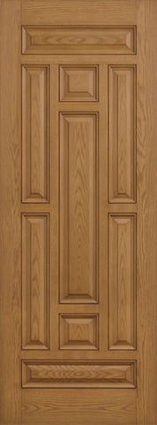 WDMA 36x80 Door (3ft by 6ft8in) Exterior Oak 8ft 9 Panel Classic-Craft Collection Single Door Clear Low-E 1