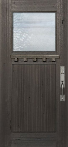 WDMA 36x80 Door (3ft by 6ft8in) Exterior Mahogany 36in x 80in Craftsman 1 Lite 1 Panel DoorCraft Door 1