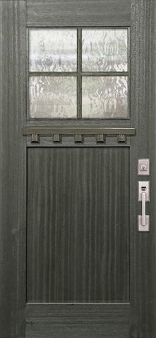 WDMA 36x80 Door (3ft by 6ft8in) Exterior Mahogany 36in x 80in Craftsman 4 Lite SDL 1 Panel Door 1