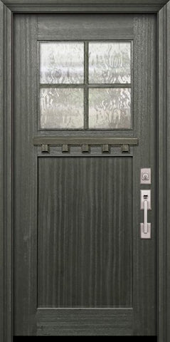 WDMA 36x80 Door (3ft by 6ft8in) Exterior Mahogany 36in x 80in Craftsman 4 Lite SDL 1 Panel Door 2
