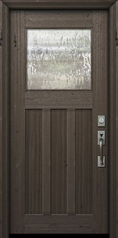 WDMA 36x80 Door (3ft by 6ft8in) Exterior Mahogany 36in x 80in Craftsman 1 Lite 3 Panel DoorCraft Door 2