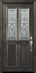 WDMA 36x80 Door (3ft by 6ft8in) Exterior Mahogany 36in x 80in Twin Lite Pecos DoorCraft Door 2