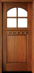 WDMA 36x80 Door (3ft by 6ft8in) Exterior Swing Mahogany Craftsman 1 Panel 4 Lite Arched Single Door Dutch Door 1
