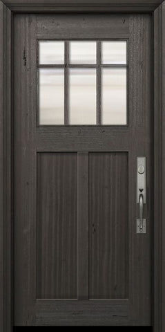 WDMA 36x80 Door (3ft by 6ft8in) Exterior Mahogany 36in x 80in Craftsman Marginal 6 Lite SDL 2 Panel Door 2
