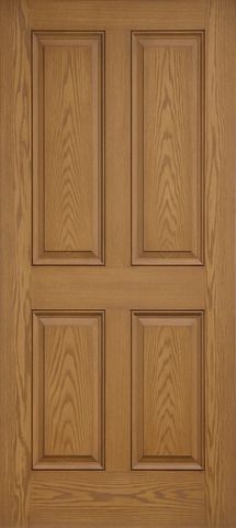 WDMA 36x80 Door (3ft by 6ft8in) Exterior Oak 4 Panel Square Top Classic-Craft Collection Single Door 1