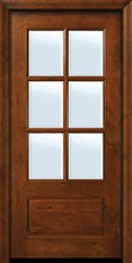 WDMA 36x80 Door (3ft by 6ft8in) Exterior Knotty Alder 36in x 80in 6 lite TDL Estancia Alder Door w/Bevel IG 2