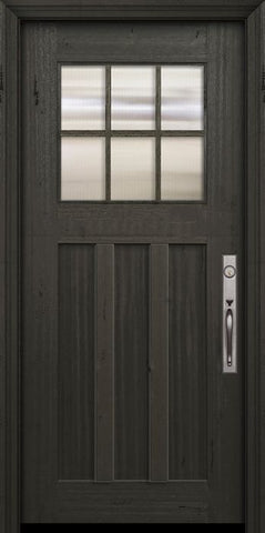 WDMA 36x80 Door (3ft by 6ft8in) Exterior Mahogany 36in x 80in Craftsman 6 Lite SDL 3 Panel Door 2