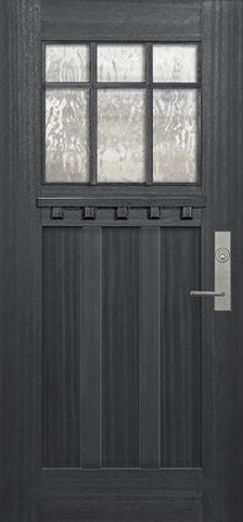 WDMA 36x80 Door (3ft by 6ft8in) Exterior Mahogany 36in x 80in Craftsman Marginal 6 Lite SDL 3 Panel Door 1