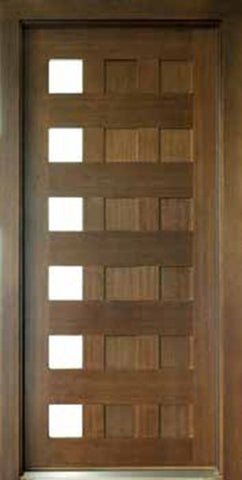 WDMA 36x80 Door (3ft by 6ft8in) Exterior Swing Mahogany Milan 12 Panel 6 Lite Single Door Right 1
