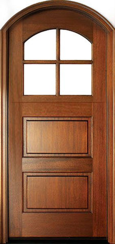 WDMA 36x80 Door (3ft by 6ft8in) Exterior Swing Mahogany Craftsman 2 Panel Horizontal 4 Lite Arched Single Door/Arch Top Dutch Door 1