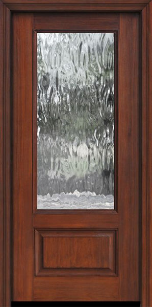 WDMA 36x80 Door (3ft by 6ft8in) French Cherry Pro 80in 3/4 Lite Privacy / Patterns Glass Door 1
