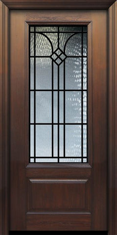 WDMA 36x80 Door (3ft by 6ft8in) Exterior Cherry Pro 80in 1 Panel 3/4 Lite Cantania GBG Door 1