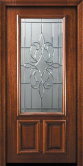 WDMA 36x80 Door (3ft by 6ft8in) Exterior Mahogany 36in x 80in 2/3 Lite New Orleans Door 2