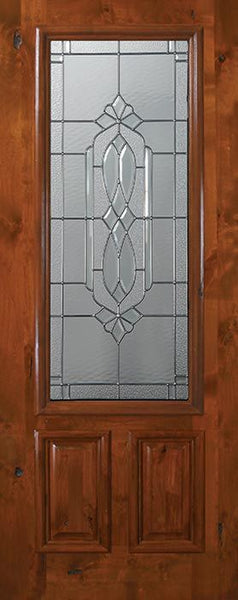 WDMA 36x80 Door (3ft by 6ft8in) Exterior Knotty Alder 36in x 80in 2/3 Lite Kensington Alder Door 1