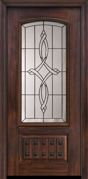 WDMA 36x80 Door (3ft by 6ft8in) Exterior Cherry Pro 80in 1 Panel 3/4 Arch Lite Marsais Door 1