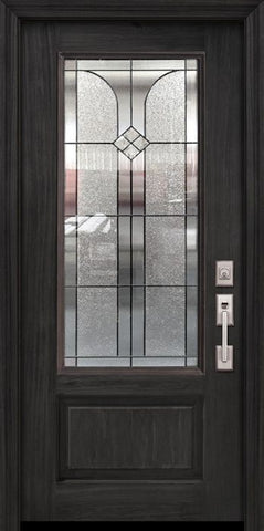WDMA 36x80 Door (3ft by 6ft8in) Exterior Cherry Pro 80in 1 Panel 3/4 Lite Cantania Door 1