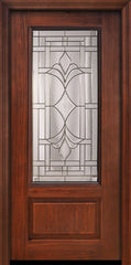 WDMA 36x80 Door (3ft by 6ft8in) Exterior Cherry Pro 80in 1 Panel 3/4 Lite Marsala Door 1